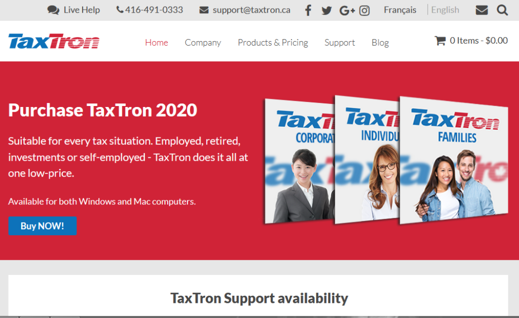 file taxes free canada with taxtron