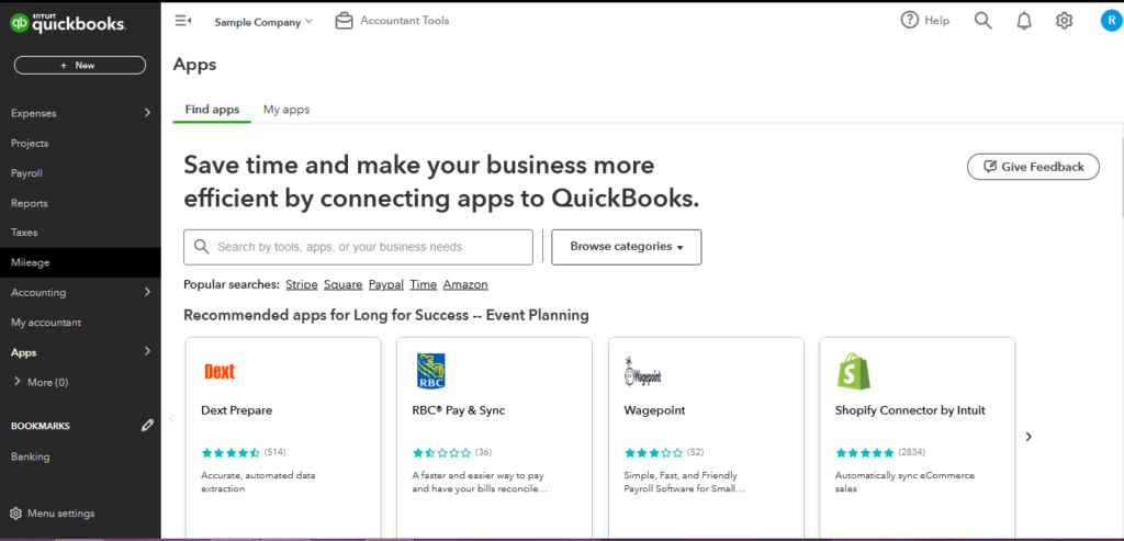 how to add apps to quickbooks online