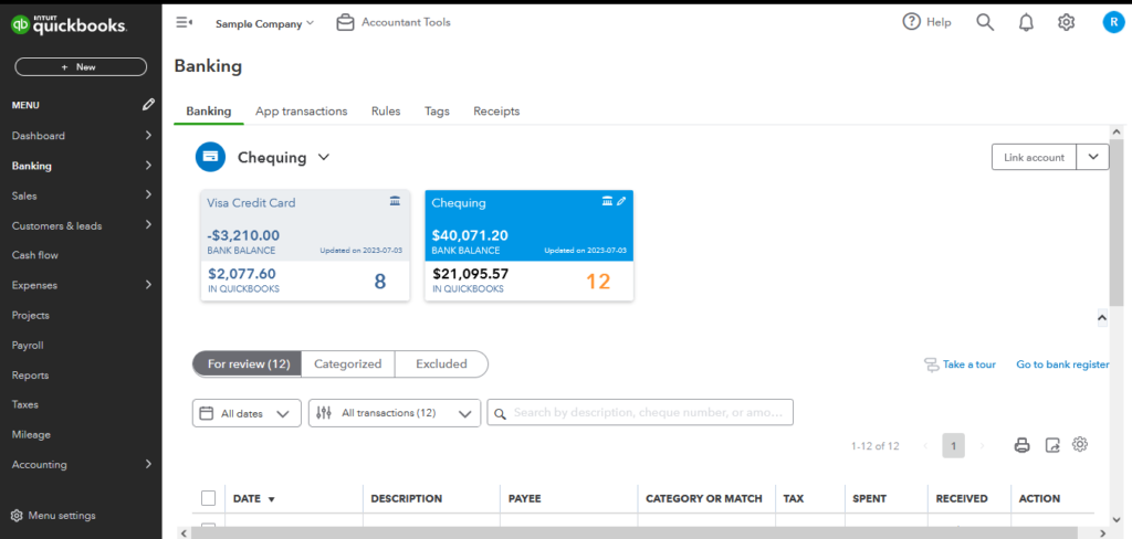 how to add bank accounts and credit cards to quickbooks online