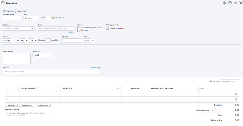 how enter rental income in quickbook online